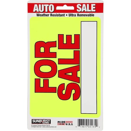 Sunburst Systems Decal For Sale 5 in x 8.5 in, 2-Pack PK 5136